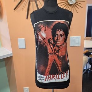 Michael Jackson Thriller Custom Cut Tank Top Small Black Graphic Sleeveless Top